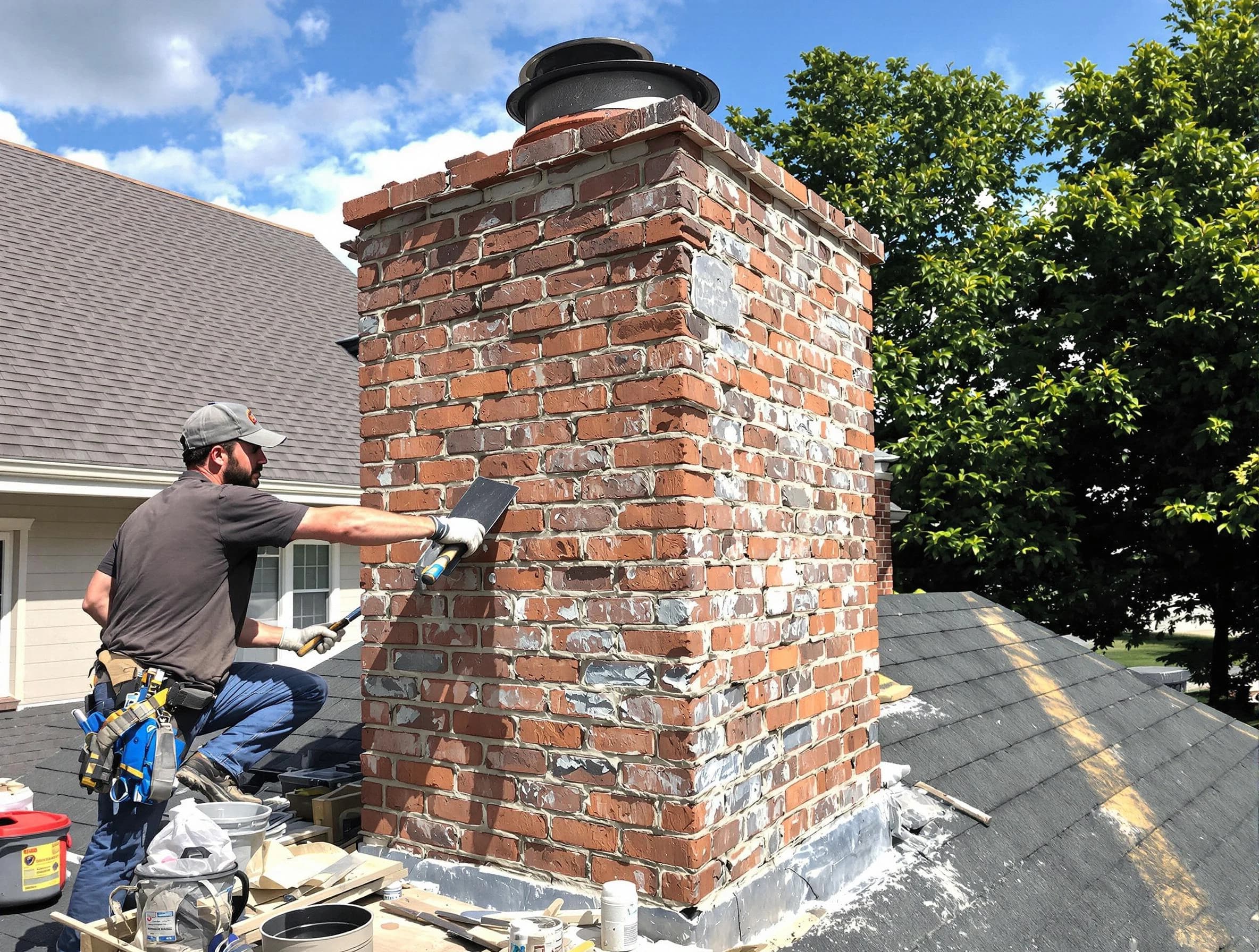 Completed chimney rebuild by Moon Chimney Sweep in Moon, PA