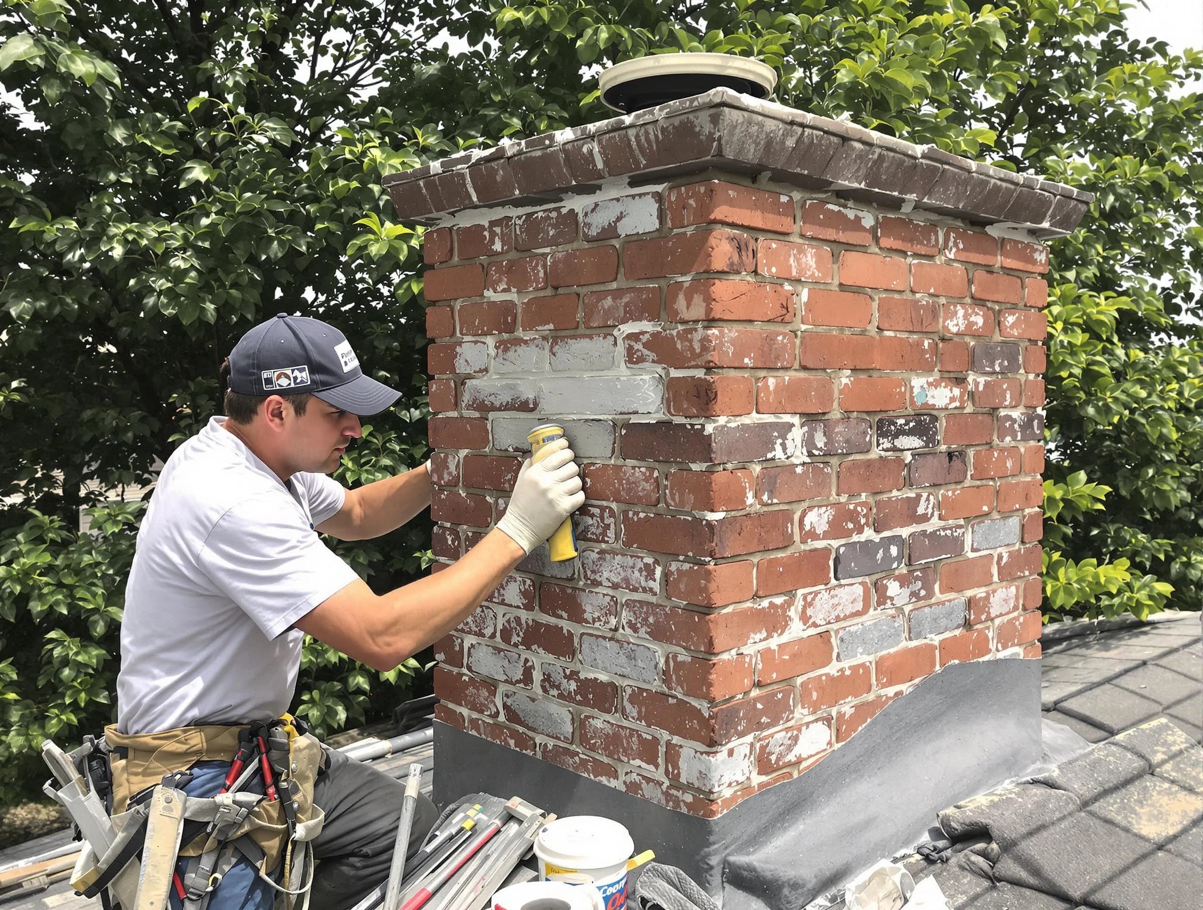 Moon Chimney Sweep restoring an aging chimney in Moon, PA