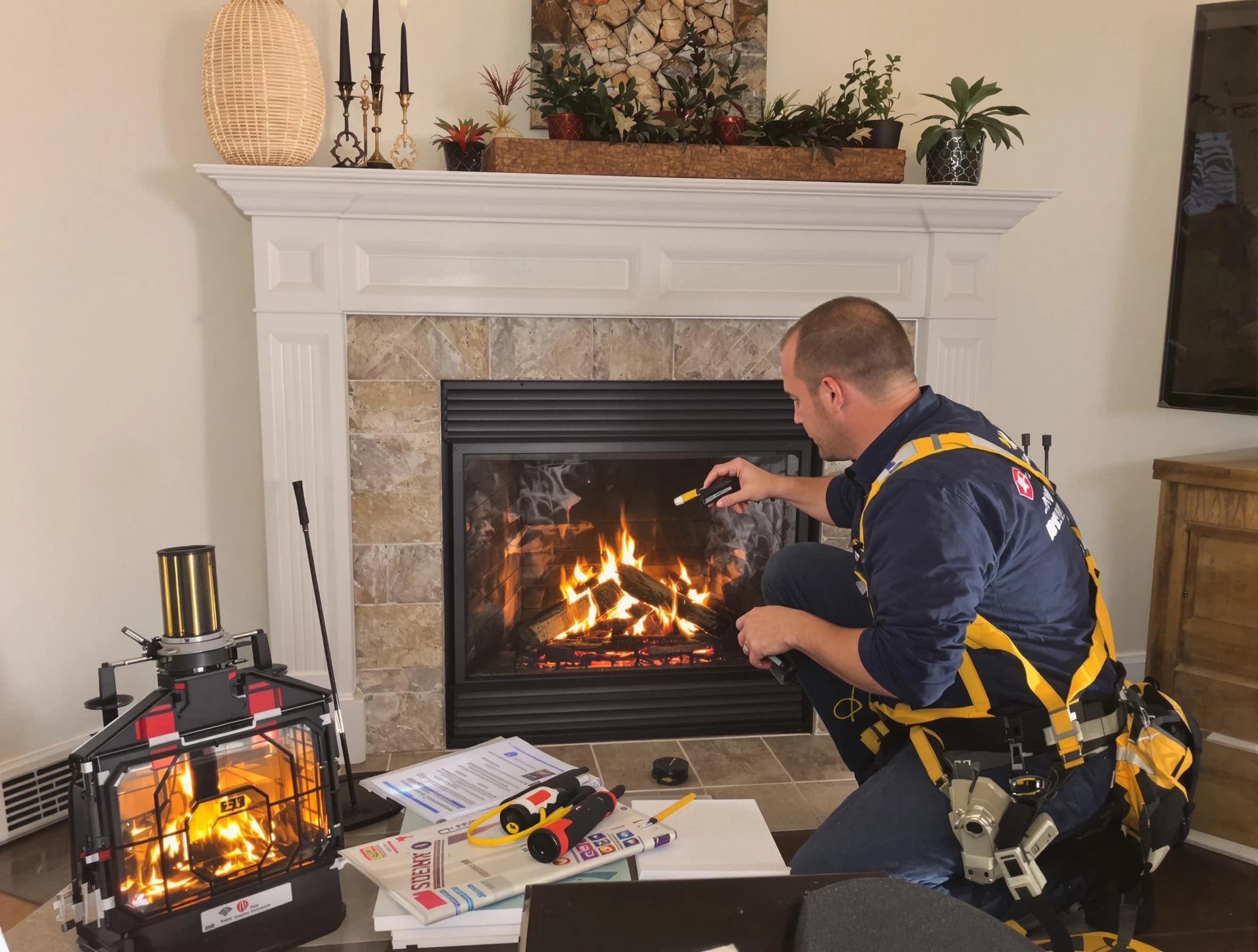 Safety-focused fireplace inspection by Moon Chimney Sweep in Moon, PA
