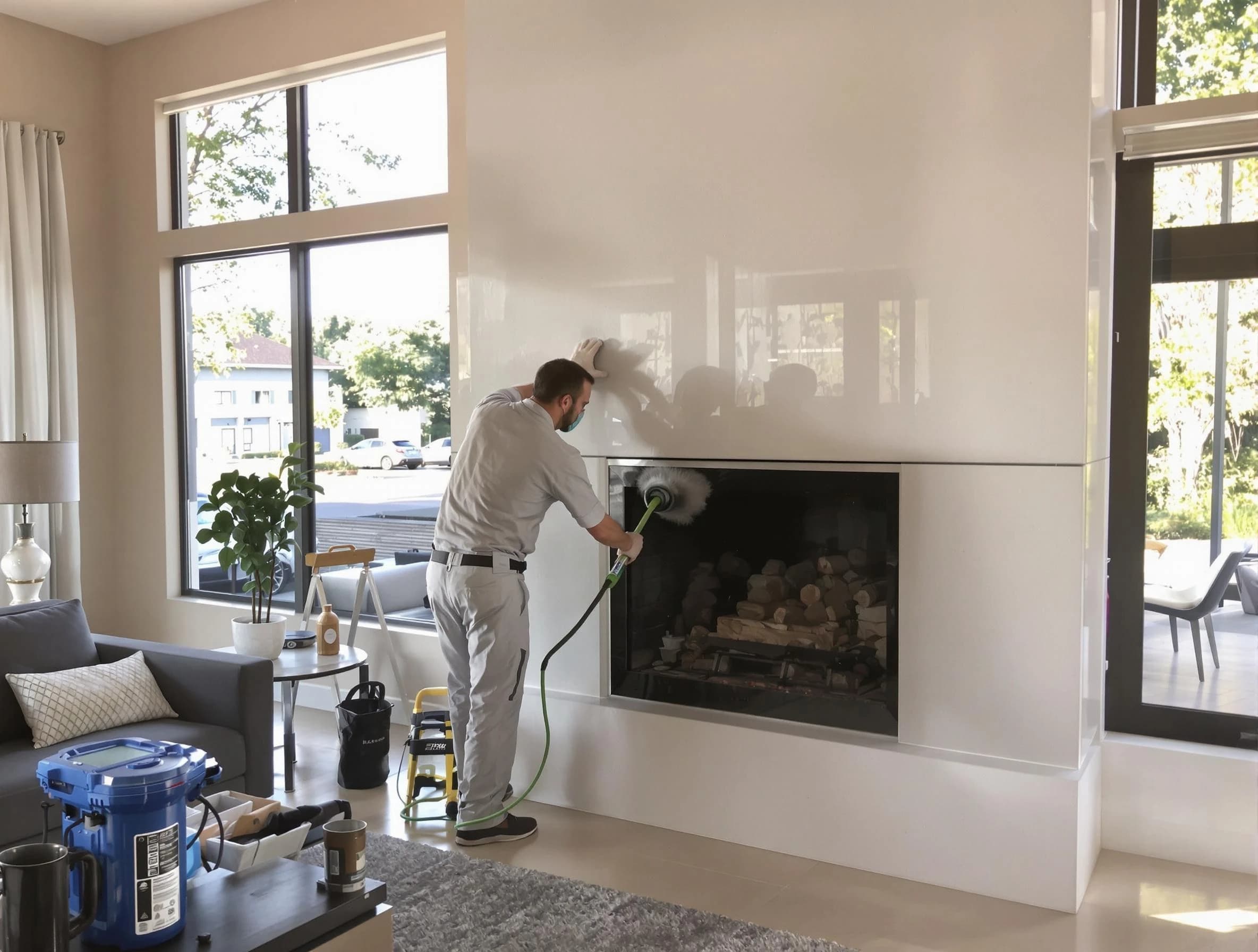 Moon Chimney Sweep performing thorough soot removal in Moon, PA