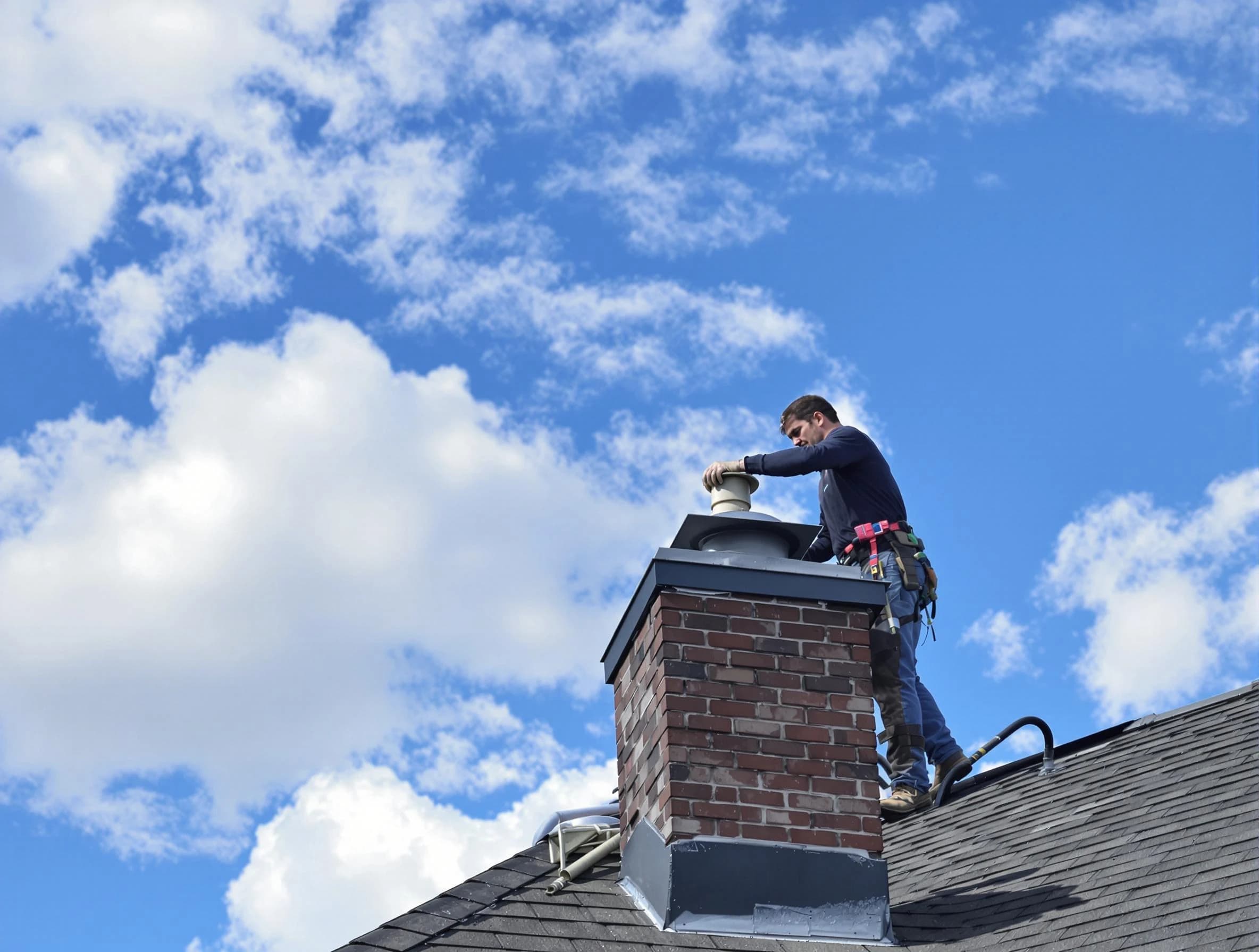 Moon Chimney Sweep installing a sturdy chimney cap in Moon, PA