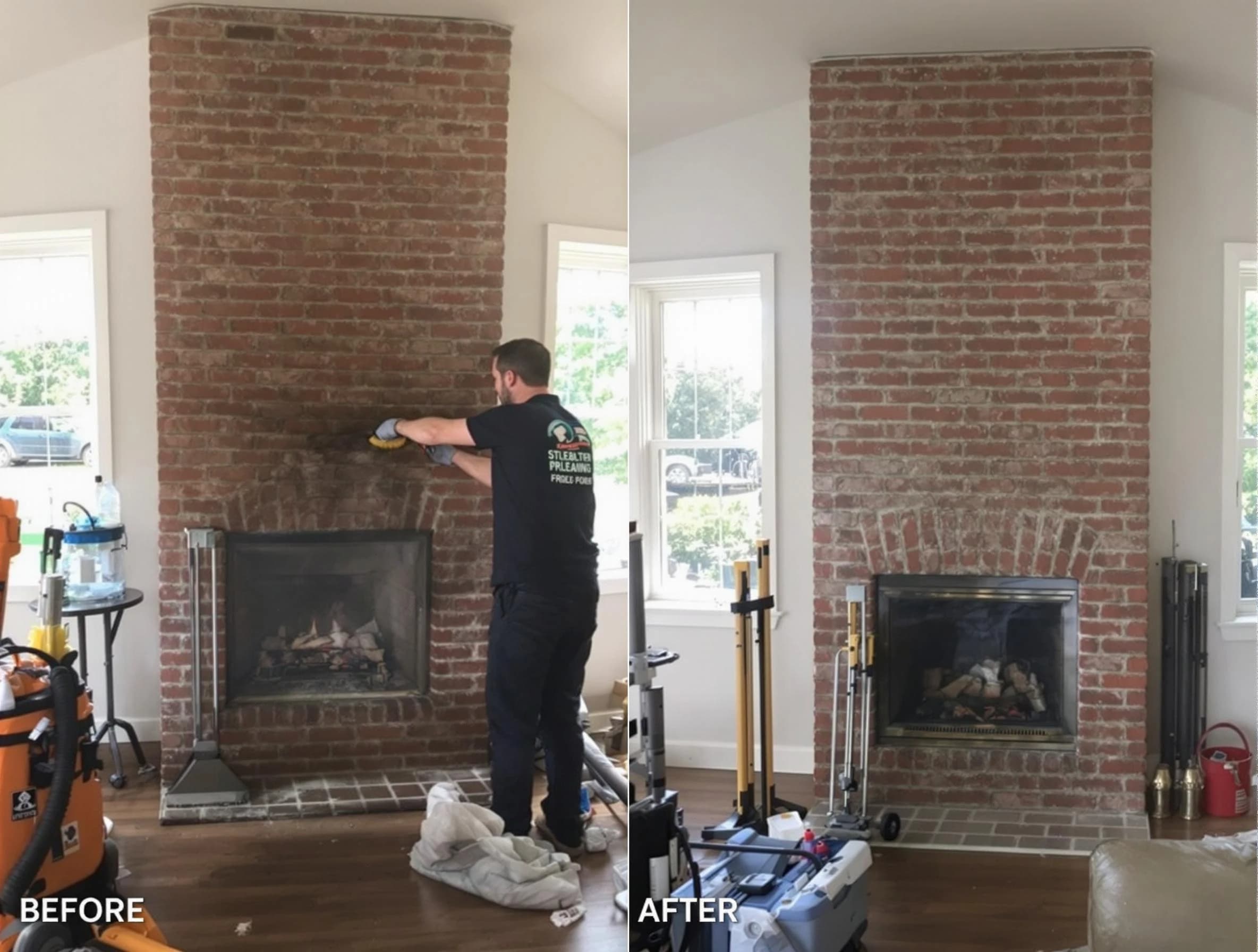 Finished chimney sweeping service by Moon Chimney Sweep in Moon, PA