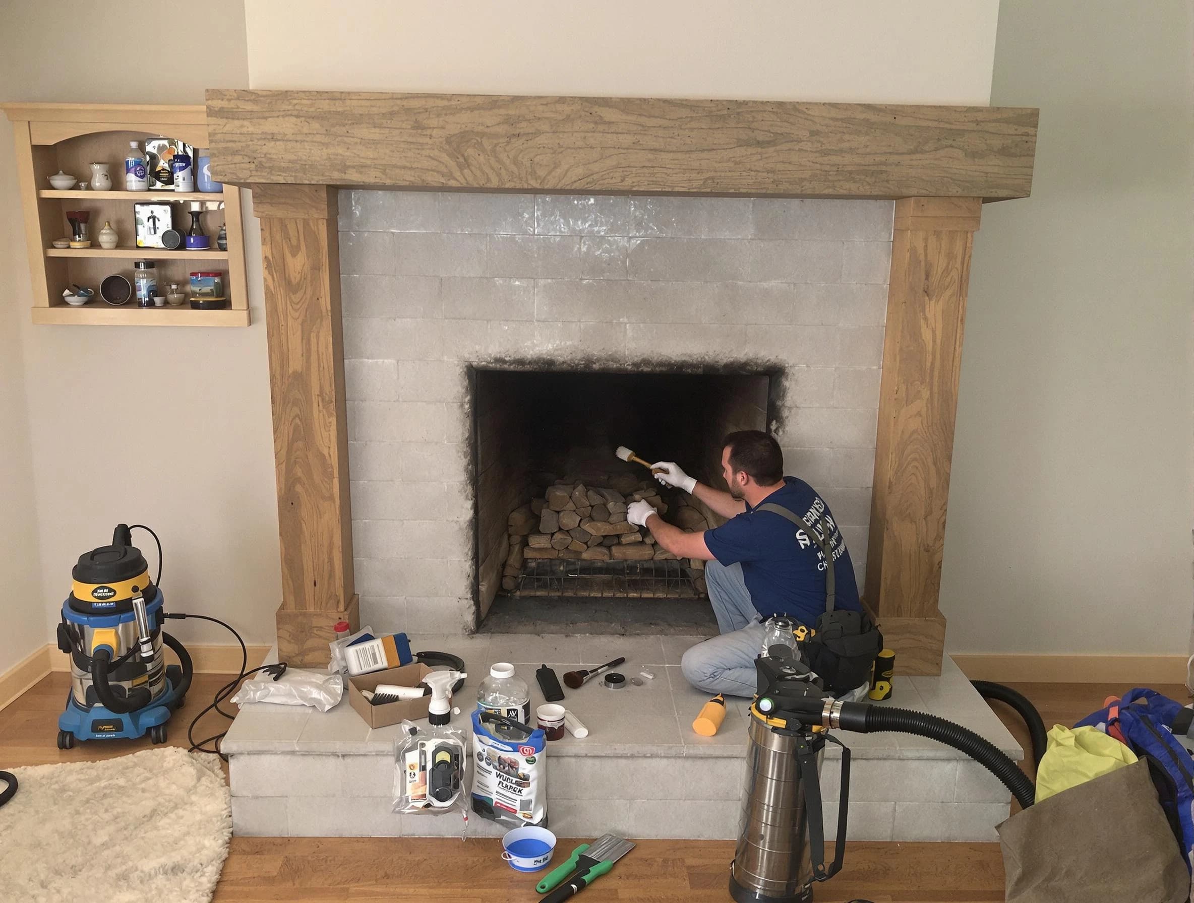 Detailed creosote removal process by Moon Chimney Sweep in Moon, PA