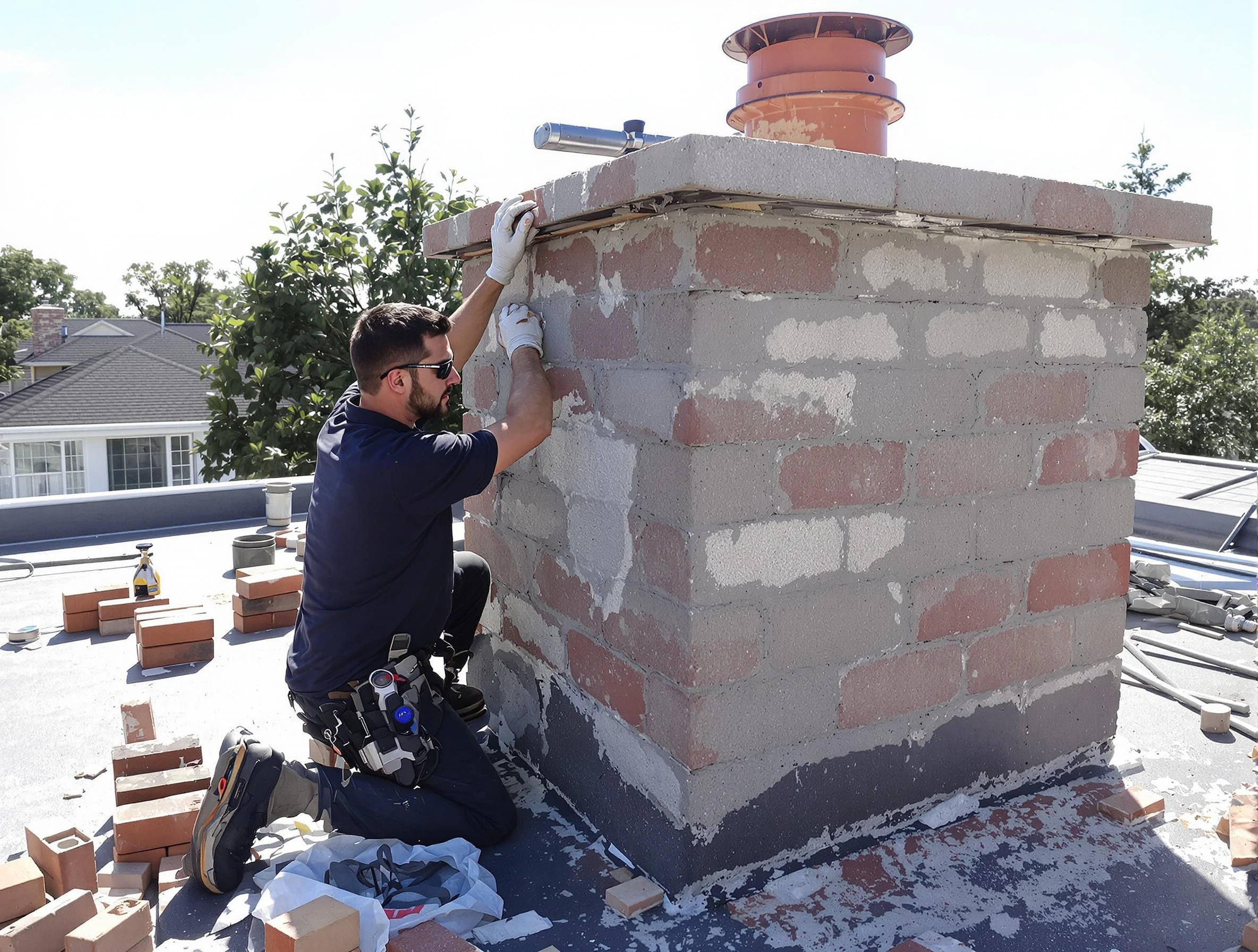 Advanced chimney repair process by Moon Chimney Sweep in Moon, PA