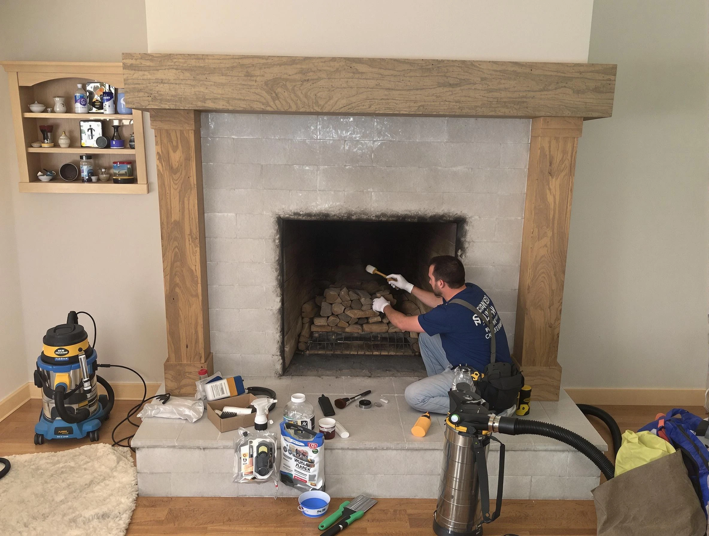 Detailed creosote removal process by Moon Chimney Sweep in Moon, PA